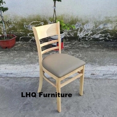 Bộ bàn 4 ghế Cabin bàn chân chụm tròn 60cm – Màu gỗ tự nhiên – Ghế nệm êm ái
