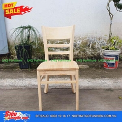 Bộ bàn 4 ghế Cabin mặt gỗ bàn 2 tầng tròn 60cm – Màu tự nhiên – Ghế mặt gỗ chắc chắn