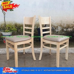Bộ bàn 4 ghế Cabin bàn 2 tầng tròn 60cm – Màu gỗ tự nhiên – Nệm si Thái Lan êm ái