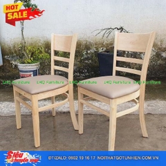 Bộ bàn 4 ghế Cabin bàn 2 tầng tròn 60cm – Màu gỗ tự nhiên – Nệm si Thái Lan êm ái