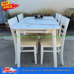 Bộ bàn ăn 4 ghế Cabin mặt giả đá trắng – Giá rẻ, sang trọng, bền đẹp