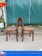 Bộ bàn ăn chân vuông 4 ghế Cabin Monstar Gỗ cao su tự nhiên, ghế nệm êm ái