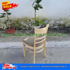 Bộ bàn ăn chân vuông 4 ghế Cabin Monstar Gỗ cao su tự nhiên, ghế nệm êm ái
