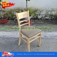 Bộ bàn ăn chân vuông 4 ghế Cabin Monstar Gỗ cao su tự nhiên, ghế nệm êm ái