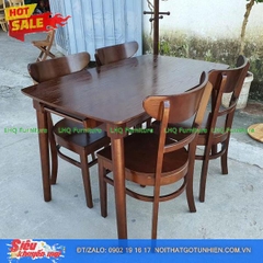 Bộ bàn ăn 1m2 gỗ 4 ghế Panda – Màu Walnut và màu tự nhiên
