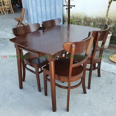 Ghế Cafe, Ghế Bàn Ăn Panda Mặt Gỗ - Gỗ Cao Su Tự Nhiên