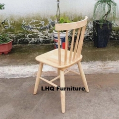 Bộ Bàn Ăn Chân Chụm Tròn 60 + 2 Ghế 7 Nan – Gỗ Tự Nhiên, Chắc Chắn – LHQ Furniture