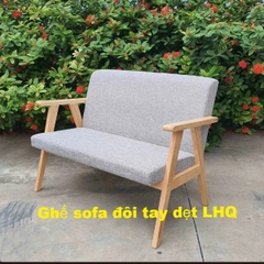 Ghế sofa đôi, Tay dẹt ấn tượng, Gỗ cao su, Tháo ráp nhanh