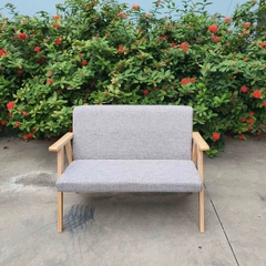 Ghế sofa đôi, Tay dẹt ấn tượng, Gỗ cao su, Tháo ráp nhanh