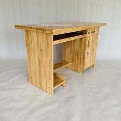 Bàn làm việc 1m2, gỗ cao su tự nhiên, tháo ráp nhanh, vận chuyển rẻ