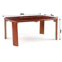 Bàn Trà Nhật, Chân Bánh Mỳ Gấp Gọn, Mặt Gỗ Cao Su Kích Thước 50x70
