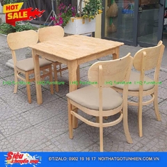 Bộ bàn Butter 4 ghế, bàn vuông 80cm – Tối ưu diện tích | LHQ Furniture
