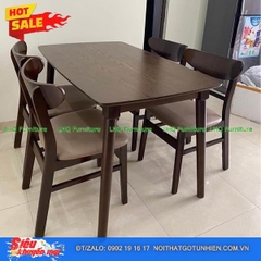 Bộ bàn 1m2 – 4 ghế Panda: Sang trọng, tiện nghi – Đủ 3 màu nâu óc chó, tự nhiên, trắng