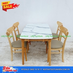 Bộ bàn 1m2 giả đá 4 ghế Panda – Sang trọng, êm ái, dễ vệ sinh
