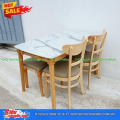 Bộ bàn 1m2 giả đá 2 ghế Panda + 1 bench mặt nệm si Thái Lan