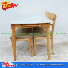 Bộ bàn 1m2 giả đá 2 ghế Panda + 1 bench mặt nệm si Thái Lan