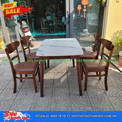 Bộ bàn 1m2 giả đá 4 ghế Panda – Sang trọng, êm ái, dễ vệ sinh