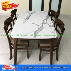 Bộ bàn 1m2 giả đá 4 ghế Panda – Sang trọng, êm ái, dễ vệ sinh