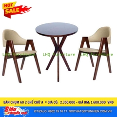 Bộ Bàn Chụm 60cm + 2 Ghế Chữ A – Chắc Chắn, Tiết Kiệm Diện Tích – Giá chỉ 1.600.000đ