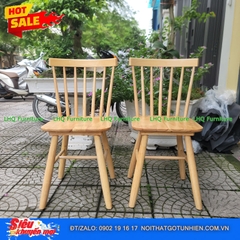 Bộ bàn ăn 4 ghế song tiện – 100% gỗ cao su tự nhiên – 3 màu lựa chọn: trắng, tự nhiên, walnut – Nội Thất LHQ