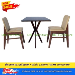 Bộ Bàn Chụm 60cm + 2 Ghế Obama – Kiểu Dáng Độc Đáo – Giá chỉ 1.660.000đ