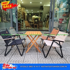 Bộ Bàn Chữ Nhật 40x60 + 4 Ghế Camping – Gọn Nhẹ, Bền Đẹp, Giá Tốt