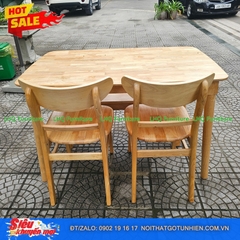 Bộ bàn ăn 1m2 1 ghế bench 2 ghế Mango mặt gỗ – Kết hợp độc đáo, tiết kiệm diện tích