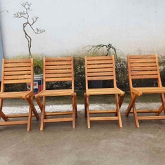 Ghế cafe Xếp gọn, Nan ngang, Gỗ tràm tự nhiên, Giá rẻ