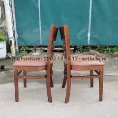 Bộ bàn 4 ghế Cabin bàn 2 tầng vuông 60cm – Màu nâu óc chó – Gỗ cao su tự nhiên