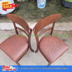 Bộ bàn 4 ghế Panda bàn 2 tầng tròn 60cm – Màu tự nhiên và walnut