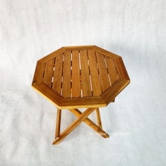 Bàn cafe vỉa hè, Mặt bát giác, Gỗ tràm, Xếp gọn dễ, Giá rẻ