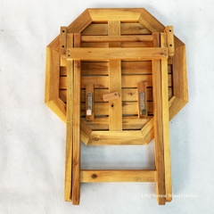 Bàn cafe vỉa hè, Mặt bát giác, Gỗ tràm, Xếp gọn dễ, Giá rẻ