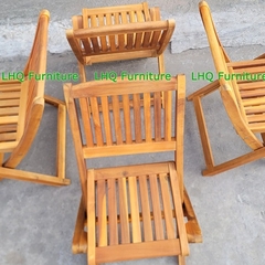 Bộ Bàn Ghế Cafe Xếp Gọn Gỗ Tràm – Bàn Vuông 50 Cao 52, Ghế Xếp Xuôi Tiện Lợi