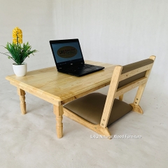 Bàn Trà Nhật, Chân Gỗ Tiện, Mặt 50x70, Hoàn Thiện Kỹ, Kết Cấu Tốt