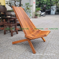 Ghế ngồi thư giãn LHQ - Ghế câu, ghế tổ ong xếp gọn, gỗ tràm tự nhiên, lưng ghế dài ngồi thoải mái, giá rẻ bất ngờ