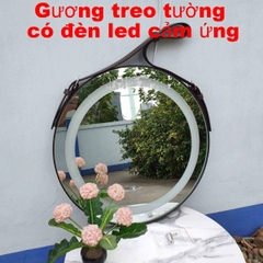 Gương Treo Tường, Có Đèn Led, Dây Da Cao Cấp, Bán Chạy