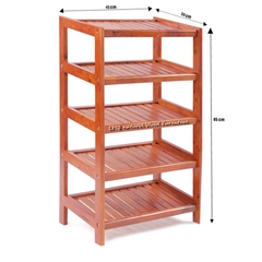 Kệ để giày dép, Cao 5 tầng rộng 45cm, Gỗ tự nhiên, Bảo hành mọt