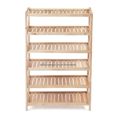 Kệ dép 6 tầng rộng 62cm, Gỗ cao su, Tháo ráp nhanh, Bảo hành mọt