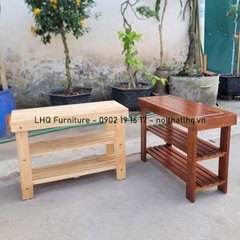 Kệ giày ngồi, gỗ cao su tự nhiên, tháo ráp tiện lợi, bán chạy 2024.