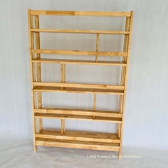 Kệ sách 5 Tầng 1M, Gỗ cao su, Tháo ráp nhanh, Vận chuyển rẻ
