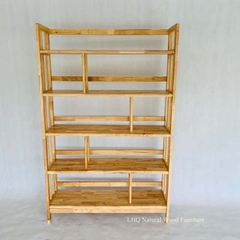 Kệ sách 5 Tầng 1M, Gỗ cao su, Tháo ráp nhanh, Vận chuyển rẻ