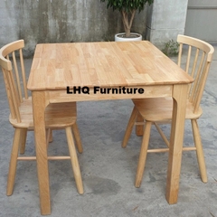 Bộ Bàn Ăn 2 Ghế Song Tiện – Bàn Chân Tròn/Vuông 80x80x75cm – Mua Lẻ Bàn Hoặc Ghế Tại LHQ