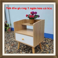 Tab Đầu Giường, Gỗ MDF, Có Hộc và ngăn kéo, Giá rẻ