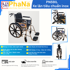 PN59IL - Xe lăn tiêu chuẩn inox