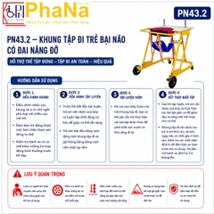 PN43.3 - KHUNG TẬP ĐI TRẺ BẠI NÃO CÓ ĐAI NÂNG ĐỠ LỚN