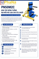 PN50M2C - Bàn tập đứng thẳng bại não M2 loại cao có ụ ngồi