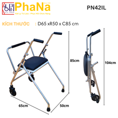 PN42IL - Khung đi inox có chỗ ngồi cho người lớn
