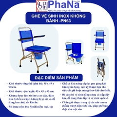 PN63 - Ghế vệ sinh inox không bánh xe