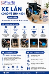 XE LĂN CÓ BÔ VỆ SINH 4624 (Có vành câm - Bô rút) -BME4624 -
