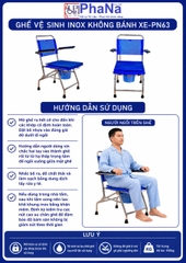 PN63 - Ghế vệ sinh inox không bánh xe